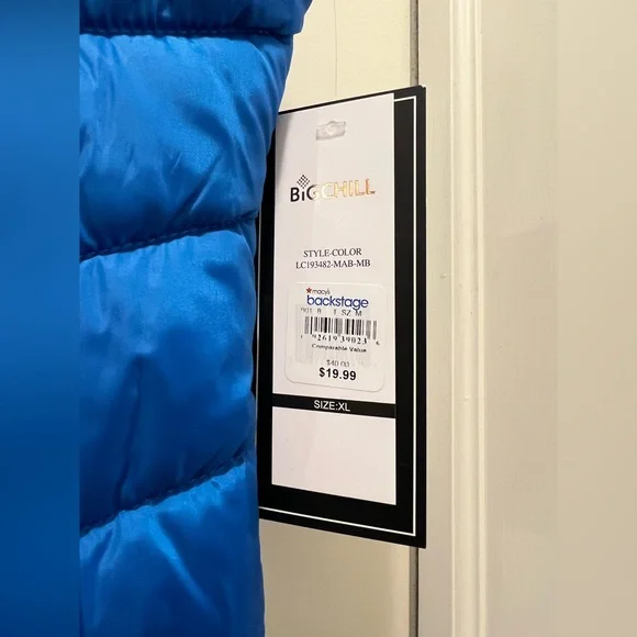 NWT Big Chill Puffer Vest. Royal Blue. Size XL. - Picture 2 of 8